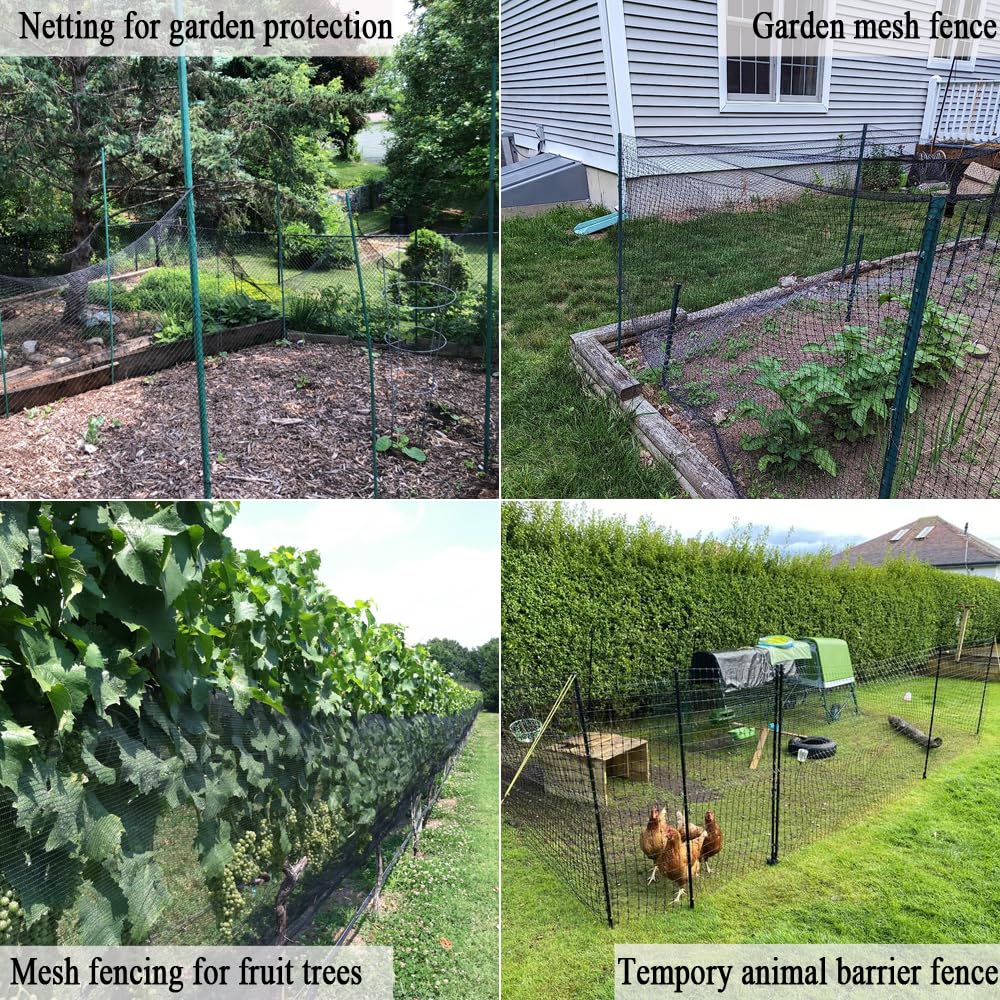 Junkogo Deer Fence Netting for Garden, 5x100 FT Plastic Mesh Fencing Roll