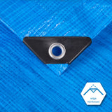 CARTMAN Finished Size 10x20 Feet Blue Poly Tarp 5 Mil Thick, Multipurpose Protective Cover for Camping, Tent, Boat, RV, Car