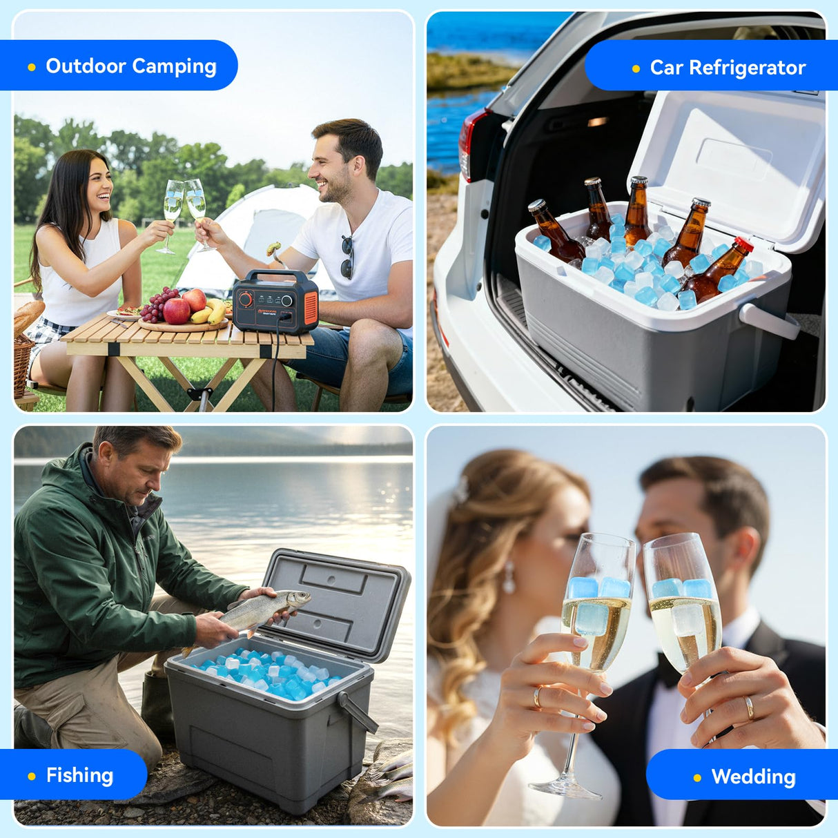 Nilpferd 720 Pack Reusable Ice Cubes for Drinks, BPA-Free Ice Packs for Lunch Boxes, Coolers, Refreezable Plastic Ice Cubes Without Diluting Drinks for Party Hosts & Outdoor Ice Baths Enthusiasts