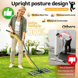 HamRoRung Lawn Leveling Rake -31.5''x11.8'' Heavy Duty Leveling Rake, Ergonomic Handle, Professional Ground Leveler for Yard, Soil, Grading, Gravel, Seeding, Do Not Hurt Turf, Save Effort