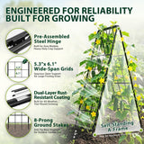 2 Pack 50" Tall A Frame Trellis for Climbing Plants Outdoor (50" X 17") – Heavy Duty Garden Adjustable Trellis, Metal Trellis for Cucumbers, Beans, Tomatoes, Grapes, and Vining Vegetables