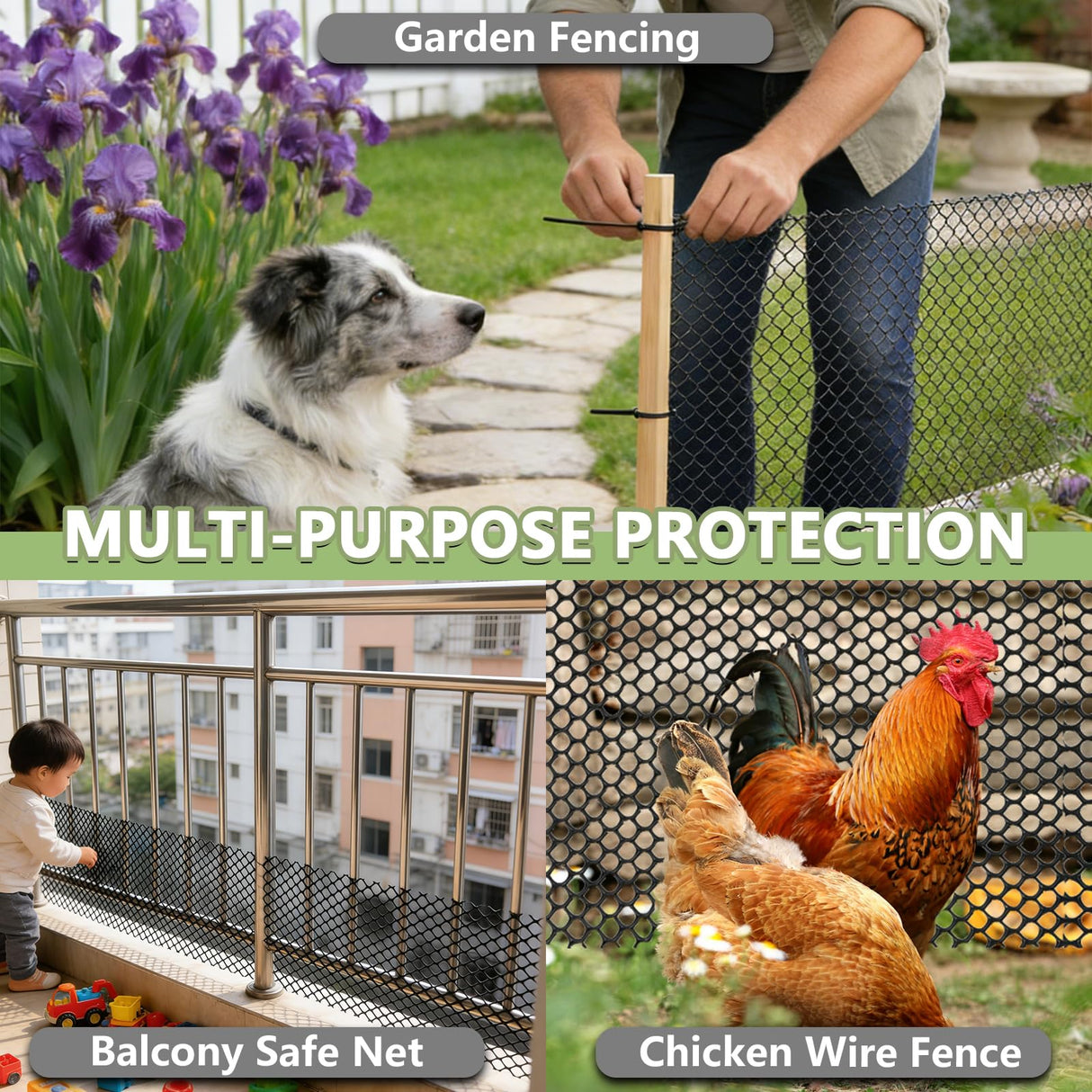 Tilvex 15.7" x10' Plastic Mesh Fence Roll,Heavy Duty Chicken Wire