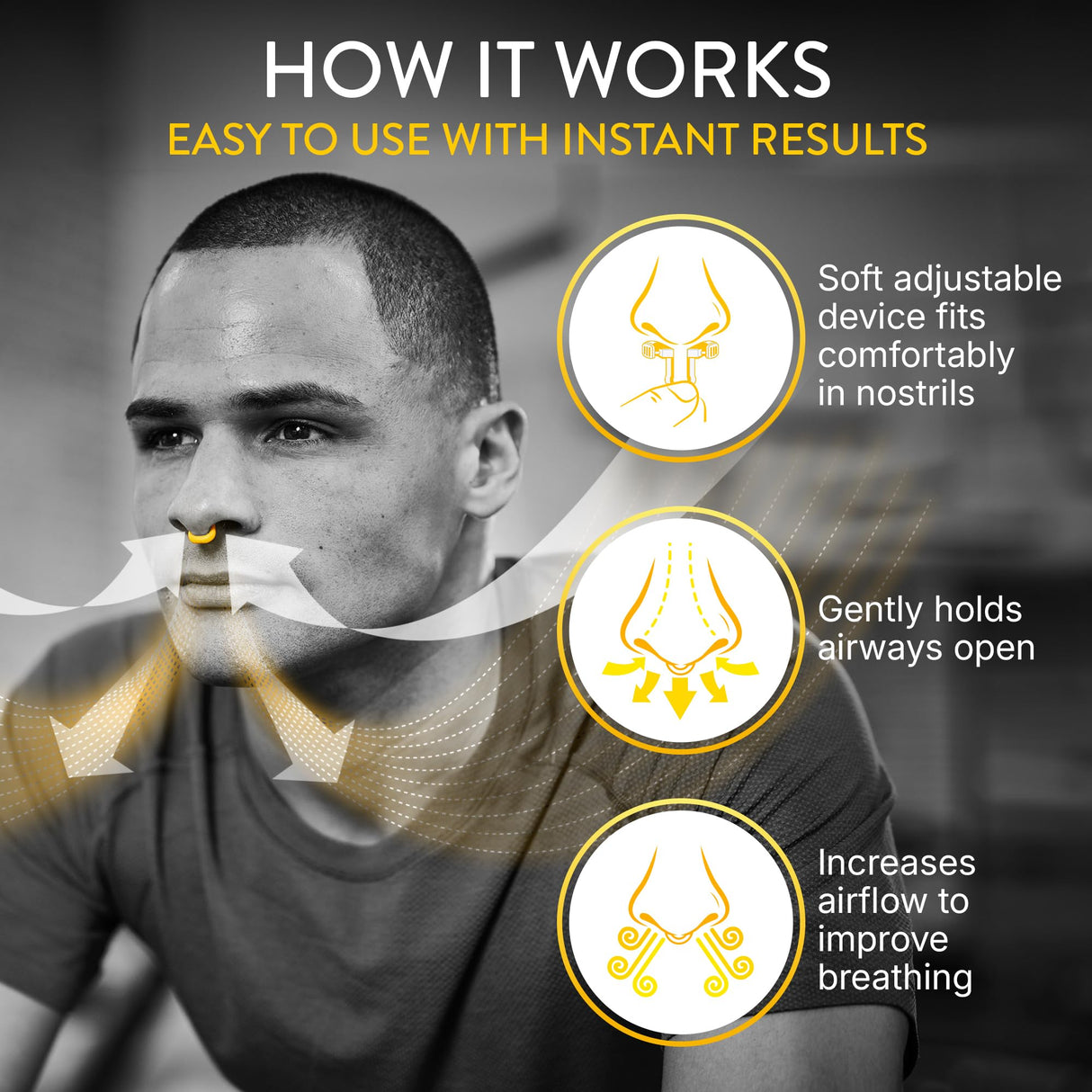 Rhinomed Turbine Nasal Dilator for Athletic Breathing - Medium 3pk - Adult Stocking Stuffers - Improves Airflow During Exercise - Nasal Dilators for Exercise - Internal Nasal Dilator - Lightweight