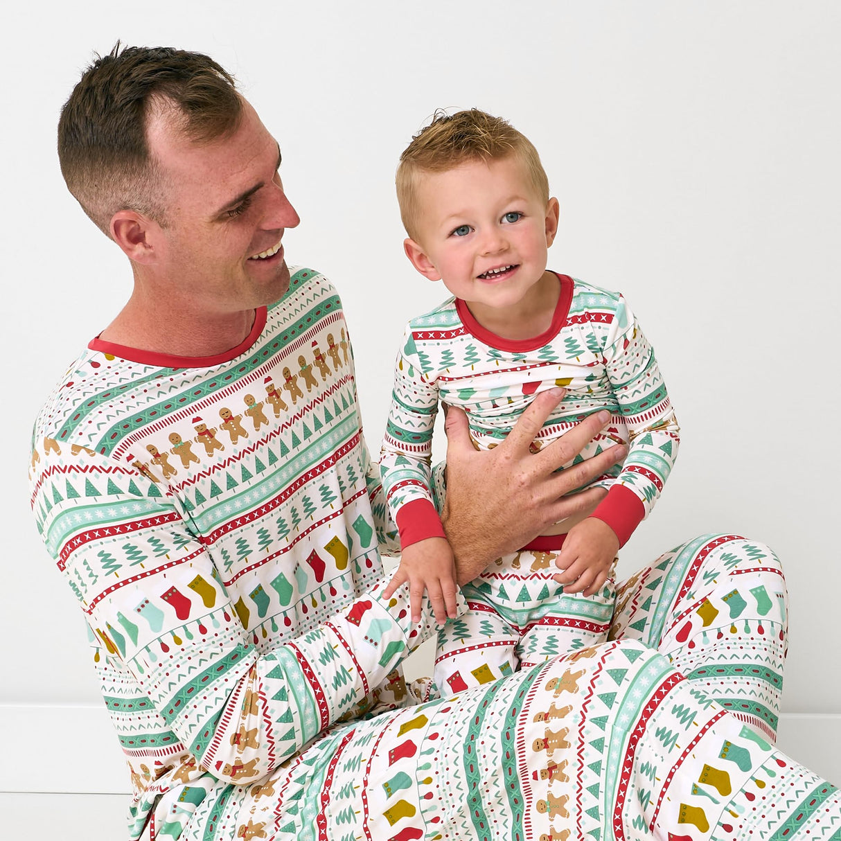 Little Sleepies Two-Piece Kids Christmas Pajamas Set for Boys & Girls, Viscose from Bamboo, Family Matching Christmas PJs, Fair Isle, 5-6