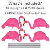 GiftExpress Pink Flamingos Yard Decorations - 4 Pack Extra Large 24" Tall Plastic Flamingo Statue w/Metal Stakes - Lawn Ornaments & Garden Decor for Outdoor Parties