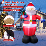 8 FT Christmas Inflatables Santa Claus Outdoor Decorations, Blow Up Santa Claus with Gifts Bag, Big Santa Carrying Presents Sack, Built-in LED Light, Xmas Outside Decor for Front Back Yard Garden Lawn