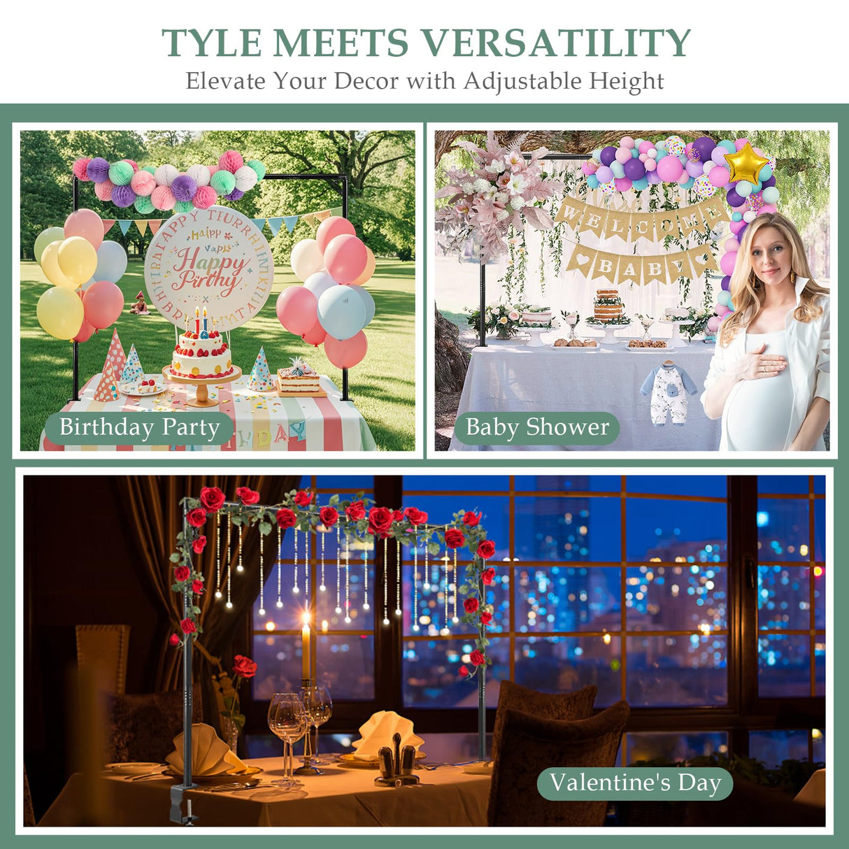 WellSign Over The Table Rod Stand with Clamps Adjustable Table Arch Frame