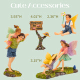 PRETMANNS Fairy Garden Accessories Outdoor Kit, Fairy Figurines, 4 Piece
