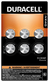 Duracell CR2450 Lithium Battery, 6 Count (Pack of 1), Coin Battery for Key Fob, Car Remote, Watch, and Other Devices, CR2450 Lithium 3 Volt (3V) Cell