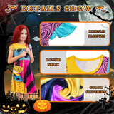 DVDGSC Halloween Sally Costume for Girls: Sally Dress Red Wig Bag - Cosplay Dress Up for Kids - Halloween Christmas Party Outfit (M)