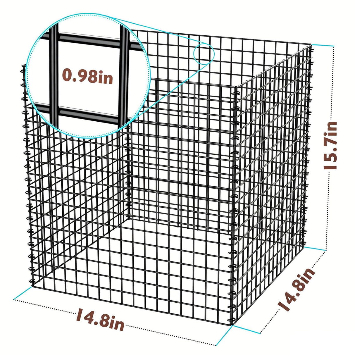 (4 Packs) Plant Protectors from Animals, 14.8" Lx14.8 Wx15.7 H Heavy-Duty Large Wire Plant Cages, Keep Rabbits Out for Vegetables, Shrubs & New Plants