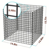 (4 Packs) Plant Protectors from Animals, 14.8" Lx14.8 Wx15.7 H Heavy-Duty Large Wire Plant Cages, Keep Rabbits Out for Vegetables, Shrubs & New Plants