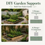Garden Netting Kit, 10x30FT Ultra Fine Garden Mesh Netting with 6 Sets Garden Hoops, Insect Netting for Garden Protection Plant Covers, Garden Netting for Raised Beds Plant Fruit Flowers Protection