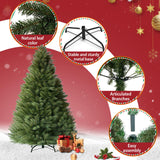 6ft Artificial Christmas Tree Premium Pine Xmas Tree with 1000 Branch Tip, 1 Minute Christmas Tree Unlit Realistic Holiday Party Decor for Home Office, Foldable Stand, Easy Assembly