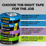 ScotchBlue Original Painter's Tape 2090-24VR4-A, 0.94 in x 60 yd (24mm x 54.8m), 4 Rolls/Pack