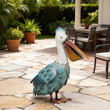 Kircust Pelican Statue Outdoor Bird Sculptures Home Decor Pond Ornaments Metal Yard Art Sculptures for Backyard Porch Patio Pond Decorations