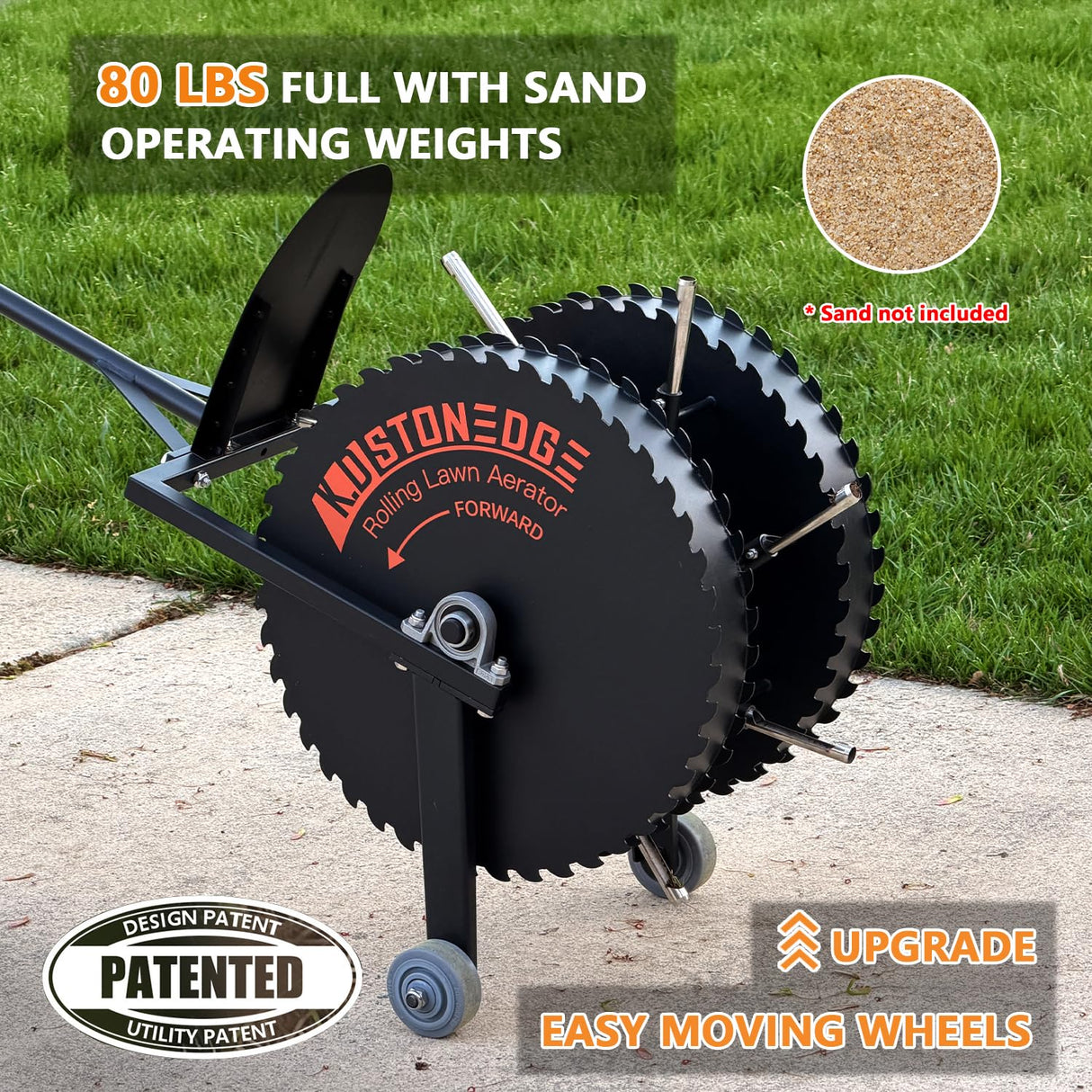 Patented Rolling Lawn Aerator Compacted Soil Loosening Manual Coring Tool
