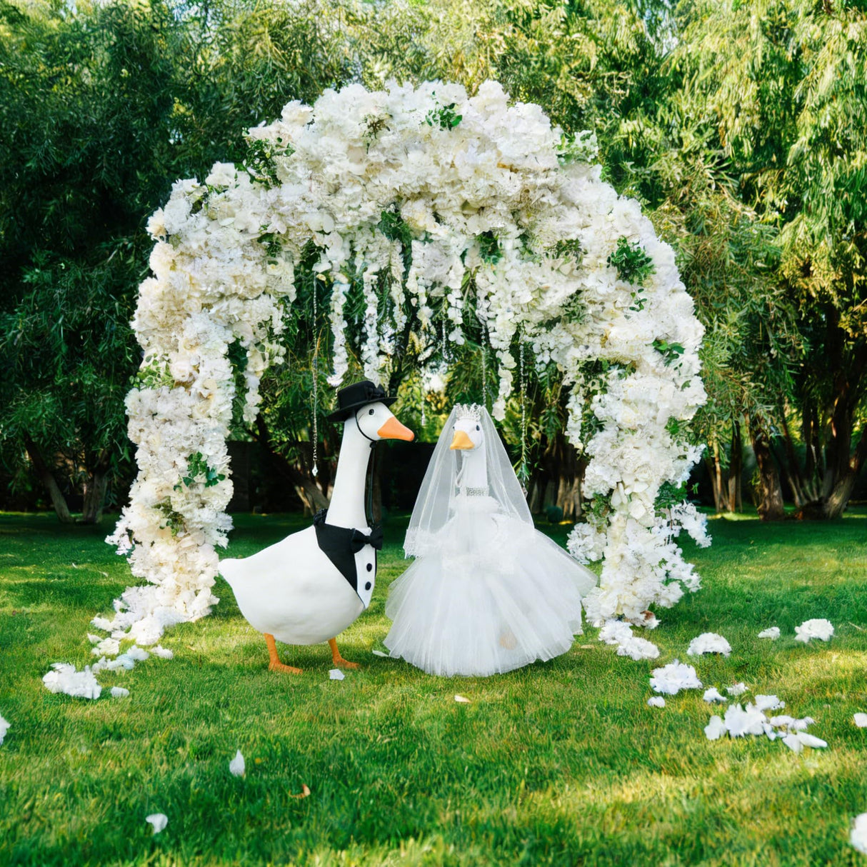 Hoemwarm Wedding Porch Goose Outfit Set Bride Groom Costume