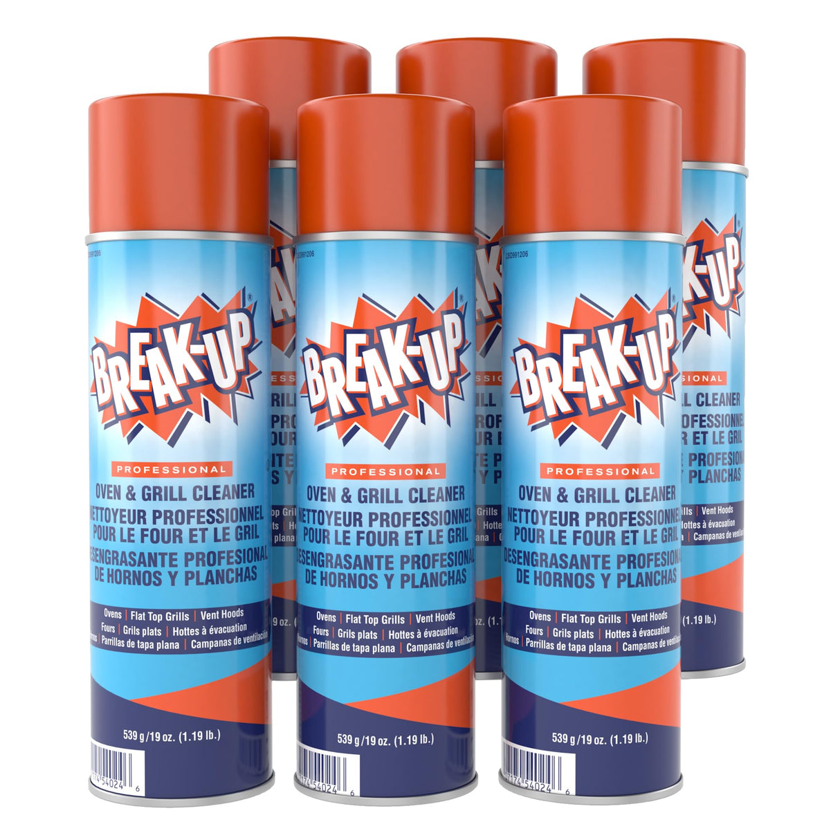 Diversey Break-Up Oven & Grill Cleaner, Aerosol Spray, 19 oz, 6 Pack