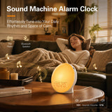 JALL Full-Screen Wake Up Light Sunrise Alarm Clocks for Bedrooms, White Noise Machine for Heavy Sleepers, 25 Natural Sounds, Dual Alarms, FM Radio, 17 Dimmable Colors, Bluetooth Speaker