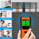 Stud Finder Wall Scanner, 5 in 1 Multi-function Upgraded Smart Stud Sensor, Wall Scanner with Battery for the Center& Edge of Metal, Studs and AC Wire, Pipe Locator for Walls