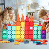 OugerToy 104PCS Magnetic Building Tiles, STEM Educational Stacking Blocks, Construction Toys for Kids Ages 3-9, Creative Toddler Boy Girl Christmas Birthday Gift