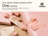 Vitalizart Pink Wrapping Paper Set 30" Pearly-Lustre With Silk Like Satin Ribbon & Gift Tags Recyclable Christmas Gift Wrapping Birthday Baby Shower Wedding Handmade Crafts 197"(16.4 Ft)