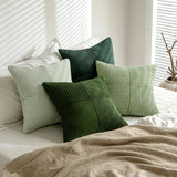 MIULEE Christmas Green Decorative Throw Pillow Covers 20x20 Inch Set of 4 Boho Farmhouse Cushion Covers Mordern Nordic Pillow Cases Soft Corduroy Gradient Home Decor for Couch Sofa Living Room Bed
