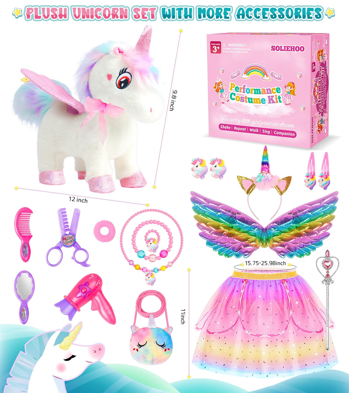 Unicorn Toys for Girls Age 4-6 Unicorns Gifts, Walking Talking Singing