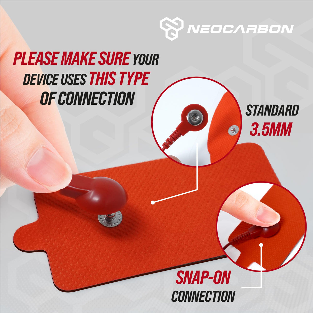 Reusable Electrode Pads for TENS EMS Unit, 20 Replacement Premium Pads and 1 Plastic Holder, Red