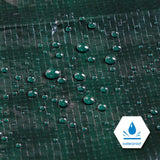 CARTMAN Finished Size 10x12 Feet Waterproof Green Tarp 8 Mil Thick, Multipurpose Protective Cover for Emergency Rain Shelter Camping Tarpaulin