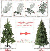 6ft Artificial Christmas Tree Premium Pine Xmas Tree with 1000 Branch Tip, 1 Minute Christmas Tree Unlit Realistic Holiday Party Decor for Home Office, Foldable Stand, Easy Assembly