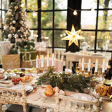 Lezonic Flameless Battery Operated Candlesticks Flickering, 24Pcs White LED Battery Christmas Window Candles, 6 Inch Short Taper Candles Hanging Halloween Floating by Touch, No Remote