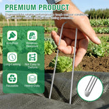 8 Gauge Landscape Staples, FUIJOL 12 Inch Heavy Duty U-Shaped Landscape Stakes, 100 Pack Galvanized Garden Staples for Weed Barrier Stakes, Ground Cover, Irrigation Tubing, Fence (100)