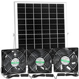 blessny Solar 3 Fan Kit for Intake or Exhaust air, Weatherproofed Solar Powered Fans for Outside Chicken Coops, Greenhouses, Shed, Pet House Air Ventilation