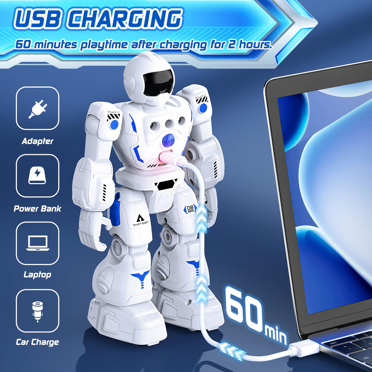 BAZOLOTA Robot Toys for Kids 3-5, Programmable Remote Control Robot with Walking, Sliding, Singing and Dancing, RC Gesture Sensing Control Smart Robots for Age 3-12 Kids Christmas Birthday