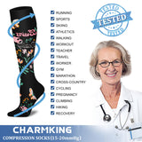 CHARMKING Compression Socks for Women & Men Circulation (8 Pairs) 15-20 mmHg is Best Support for Athletic Running, Cycling (S/M, Multi 60)