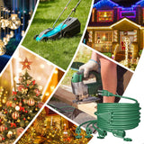 Eversimpleinc 1 to 4 Splitter Extension Cord (Combined 68 FT, End to End 50 FT), 3 Prong Plug with 4 Outlets with Weatherproof Covers for Indoor and Outdoor Holiday Christmas Decroations