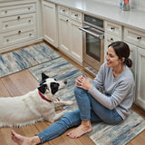 KIMODE Christmas Anti Fatigue Kitchen Mats for Floor 2 Piece, Blue Grey Farmhouse Kitchen Rugs 17"x47"+17"x29", Non Slip Waterproof Kitchen Floor Mats, Standing Mats for Laundry Office Sink Desk