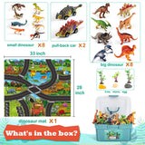 Kiddiworld Dinosaur Toys for 3 4 5 Year Old Boys Gifts, Dinosaurs Toys for Kids 3-5-7, Dino Figures Activity Play Mat Christmas Birthday Gifts for Girls Toddler Toy Age 2-4