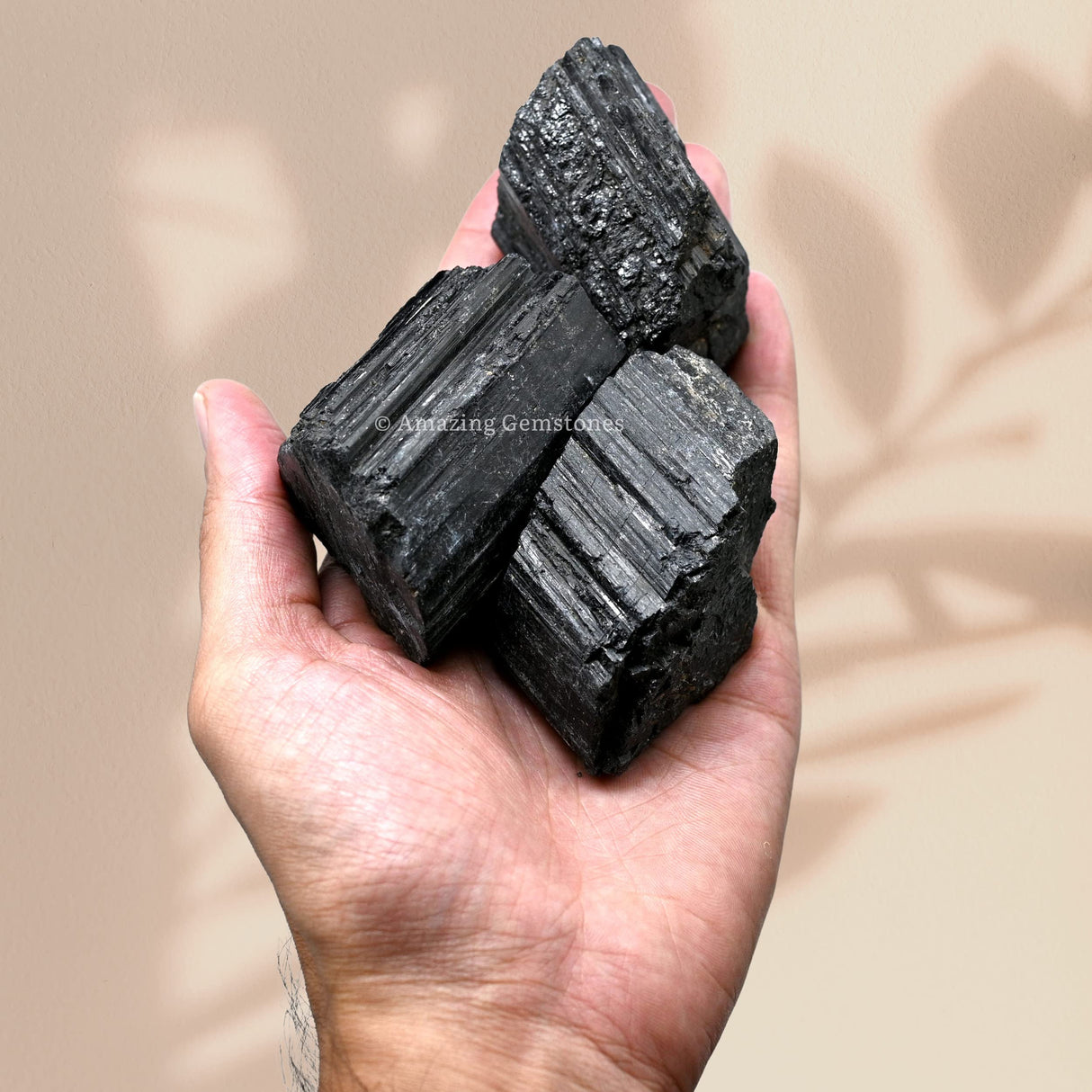 Amazing Gemstone Black Tourmaline Crystals Rough Stone in Bulk, 1lb Large Pieces Turmalina Negra Piedra Originales, Large Black Tourmaline Crystal Healing Stones for Protection