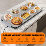 Homelove Warming Mat for Food - Electric Warming Tray with 6-Level Temperature and Hours Setting, Full Surface Graphene Heating, Waterproof Dishwasher-Friendly Food Warmer for Parties, Kitchen (Khaki)