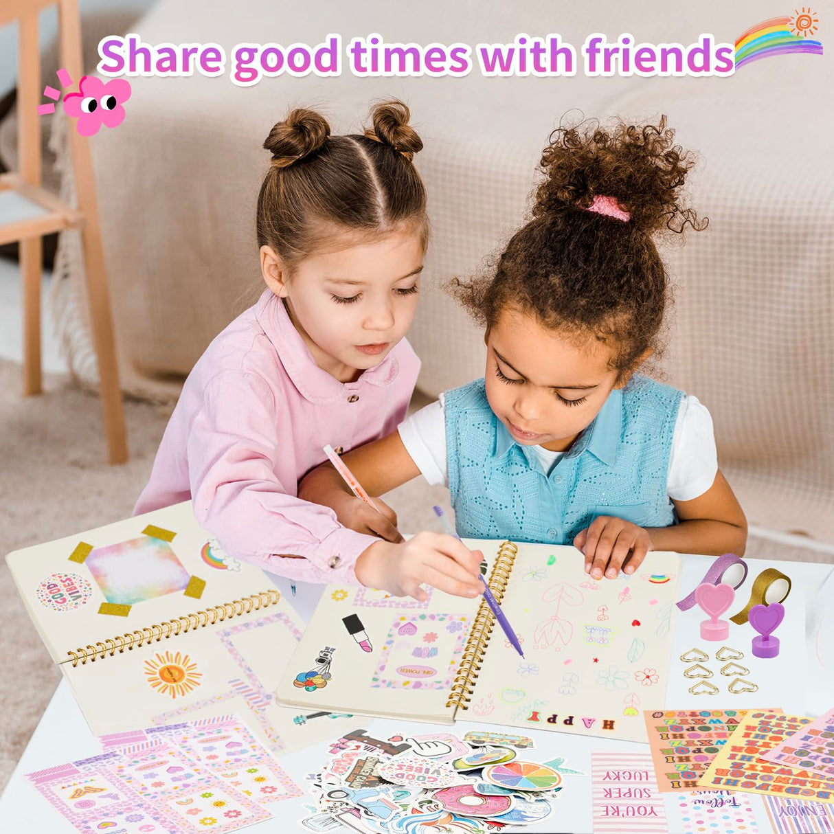 OIHEW DIY Journal Kit for Girls/Teen/Tween, 2 PC Stationery | Scrapbook | Diary | Journaling Art Crafts Supplies Set, Christmas | Birthday Gift for 8 9 10 11 12 13 14 Year Old Girl Ideas