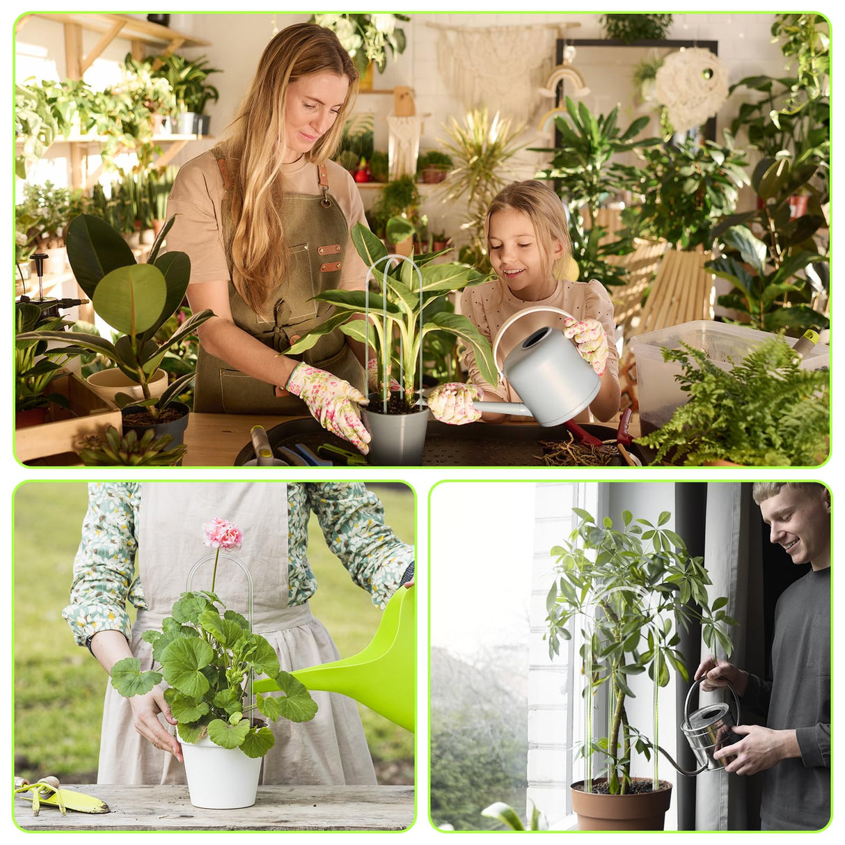 Vokvaktak 6 Pack U-Shape Acrylic Plant Trellis for Indoor Climbing Plants, 16 Inch Small Plant Trellis, Potted Plant Climber Support for Pothos, Vine Ivy, Houseplant