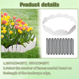 White Garden Edging Border,Garden Lawn Border with Anchoring Spikes,Lawn Edging Border for Lawn,Flower Garden Outdoor Patio Pathway,No Dig Flexible Lawn Edging (30)