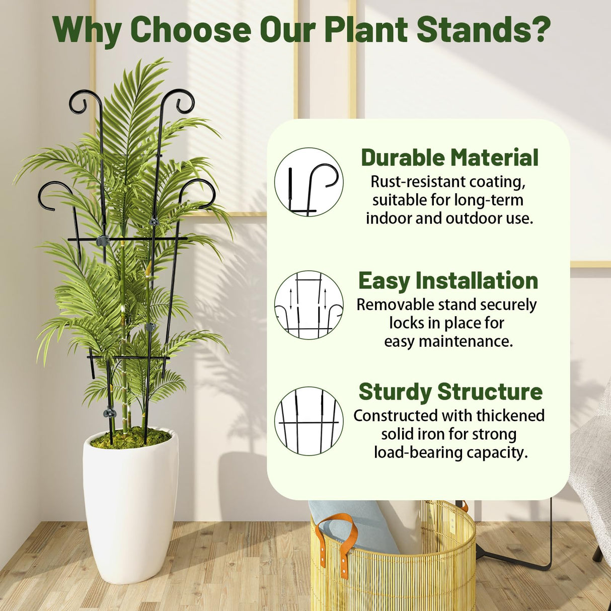 25.6" Metal Plant Trellis, 4 Pack Climbing Plant Support with Clips
