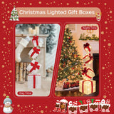 SANHSEHOME Set of 4 Christmas Lighted Gift Boxes, 3.3FT 70 LED Stackable Light Up Present Boxes for Christmas Decorations Indoor Outdoor Yard Lawn Porch Home Decor(4 Piece Set)
