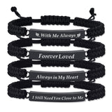 RIPFEVURN 4 Pack Cremation Jewelry Bar Urn Bracelet for Ashes for Women Men Adjustable Memorial Keepsake Rope Braided Bracelet