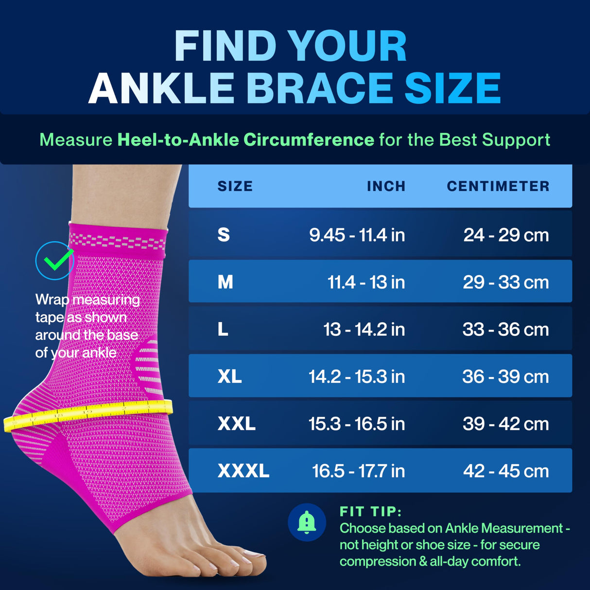 Modvel Foot & Ankle Brace Socks for Sprained Ankle Compression Sleeve - Plantar Fasciitis Relief Brace, Foot Support for pain Women & Men - Tendonitis & Arthritis Feet Sleeve, Stabilizing Ankles Wrap