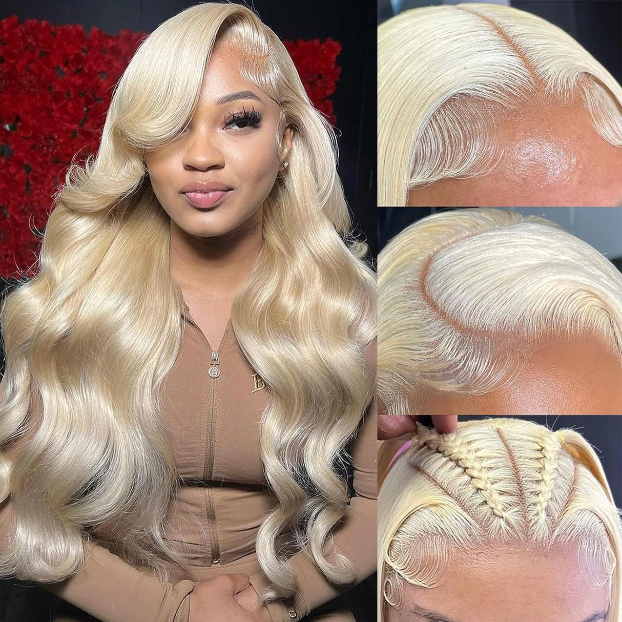 613 Lace Front Wig Human Hair 24 Inch Body Wave 13x4 HD Transparent Blonde Lace Front Wigs Human Hair Pre Plucked Guleless 613 Blonde Wig Human Hair 180% Density